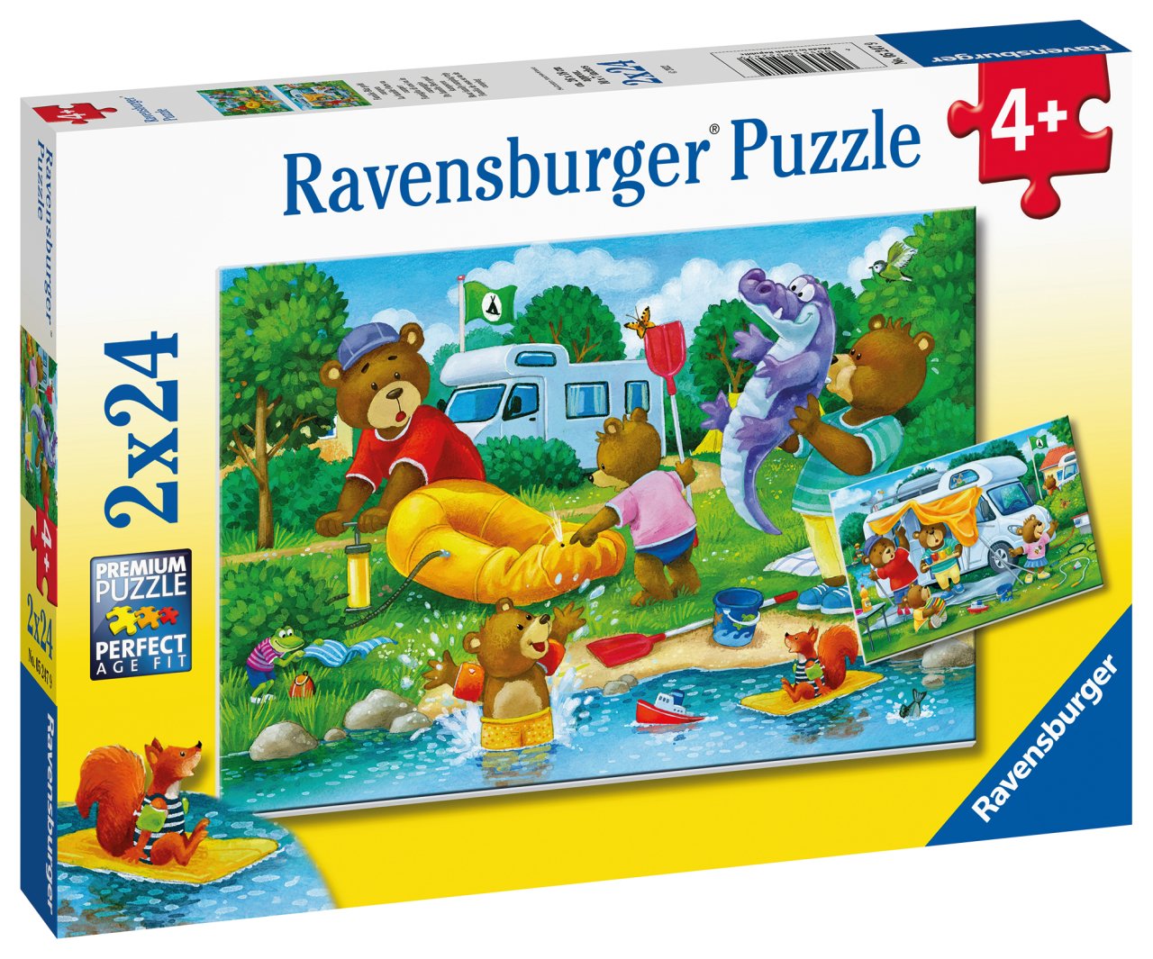 Ravensburger 2x24 Parçalı Puzzle Ayı Ailesi Kampta