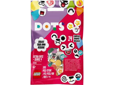 LEGO® DOTS Ekstra Tamamlayıcı Parça Seti Seri-4 41931 - Çocuklar için Kendin Yap Dekoratif Aksesuar Yapım Parçaları (105 Parça)