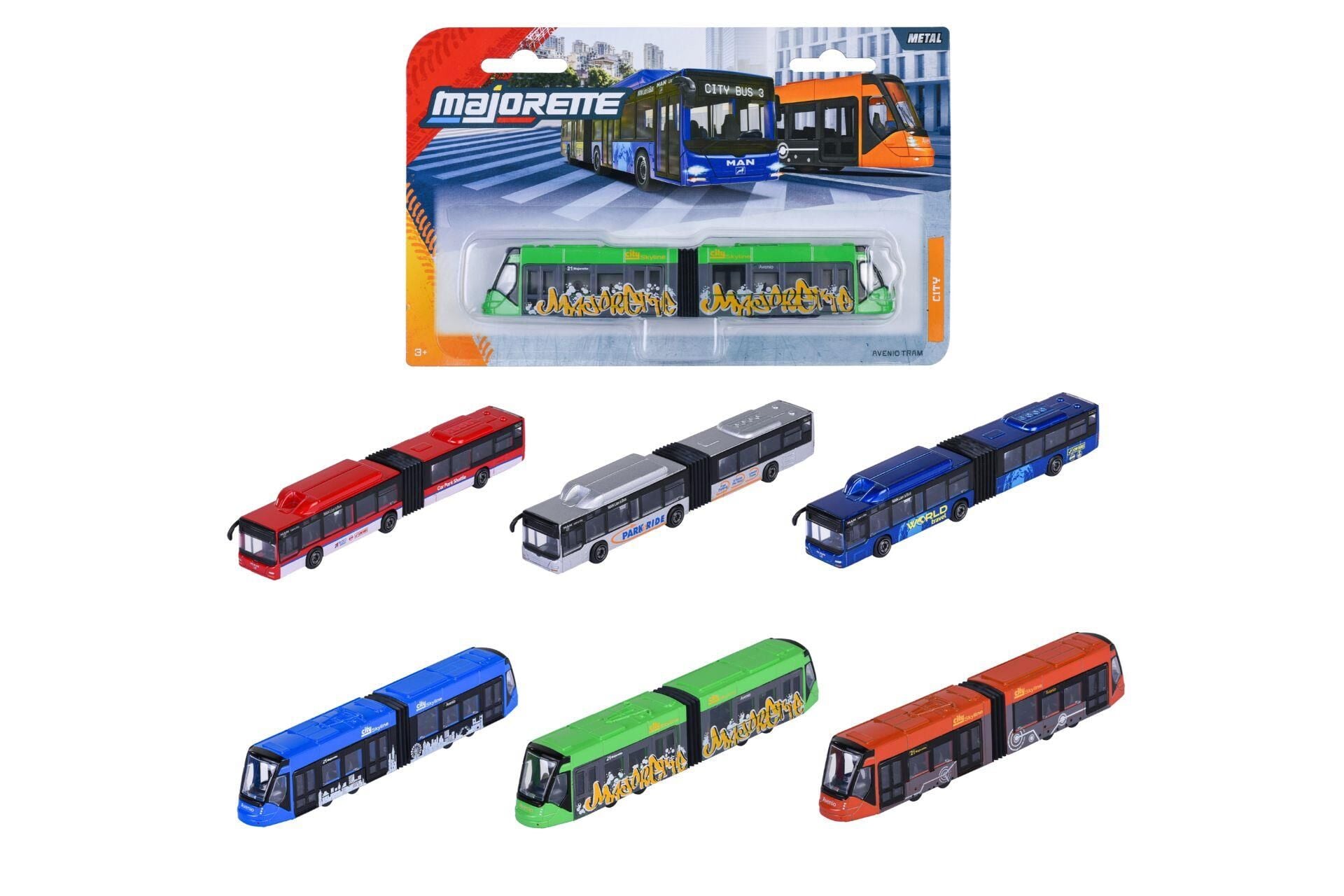 Majorette City Bus MAN Serisi Avenio Tramvay & Otobüs Modelleri Tekli Araç Paketleri, Die-Cast ( Metal ), 20 cm, 1:64 Ölçek