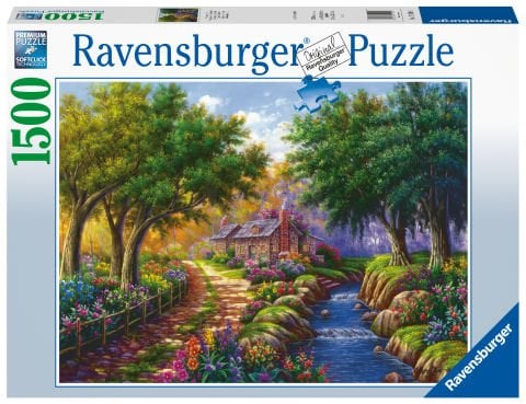 1500 Parça Puzzle Nehir Kıyısında Kır Evi
