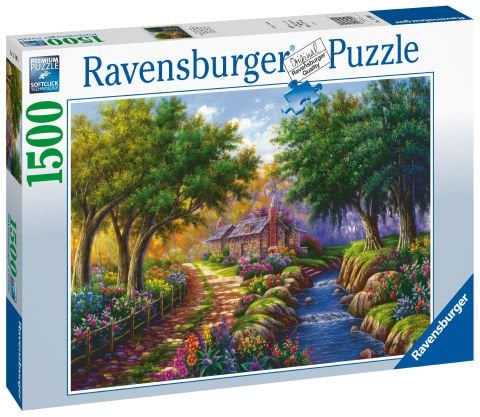 1500 Parça Puzzle Nehir Kıyısında Kır Evi
