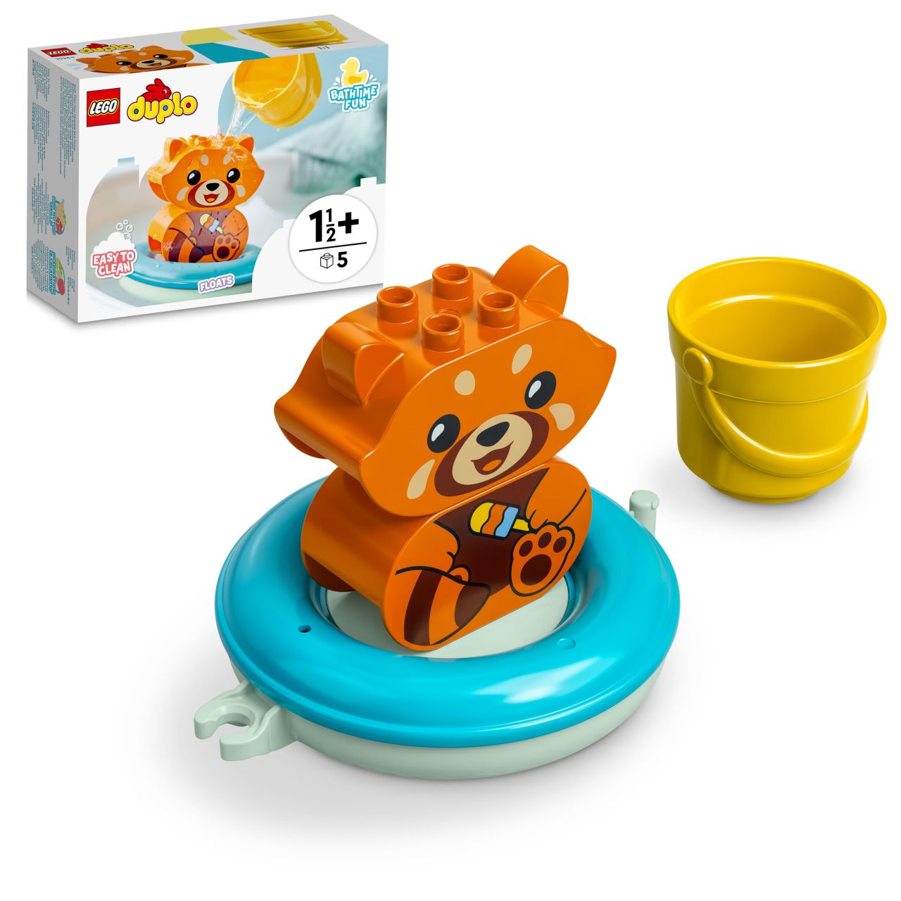 LEGO® DUPLO® İlk Banyo Zamanı Eğlencesi: Yüzen Kırmızı Panda 10964 - 18 Ay ve Üzeri Okul Öncesi Yaştaki Çocuklar için Oyuncak Yapım Seti