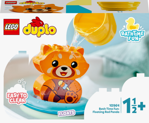 LEGO® DUPLO® İlk Banyo Zamanı Eğlencesi: Yüzen Kırmızı Panda 10964 - 18 Ay ve Üzeri Okul Öncesi Yaştaki Çocuklar için Oyuncak Yapım Seti