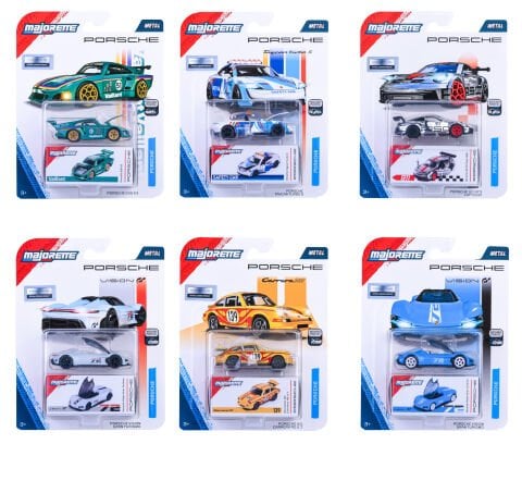 Majorette Porsche Motorsport Deluxe Araçlar, Die-Cast ( Metal ), 7.5 cm