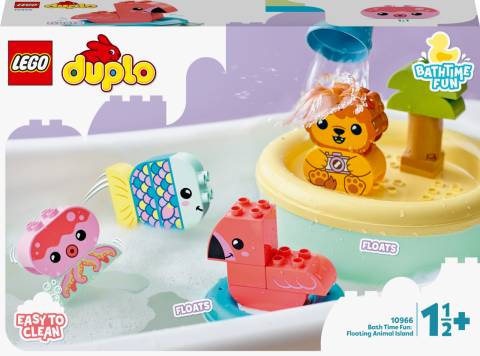 LEGO® DUPLO® İlk Banyo Zamanı Eğlencesi: Yüzen Hayvan Adası 10966 - 18 Ay ve Üzeri Okul Öncesi Yaştaki Çocuklar için Oyuncak Yapım Seti (20 Parça)