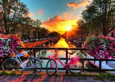 Ravensburger 1000 Parçalı Puzzle Amsterdamda Bisiklet-196067