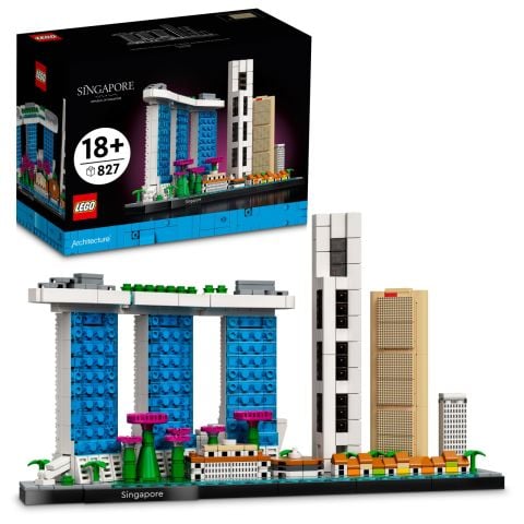 LEGO® Architecture Şehir Yapıları Koleksiyonu: Singapur 21057 - Yetişkinler için Koleksiyonluk Sergilenebilir Model Yapım Seti (827 Parça)