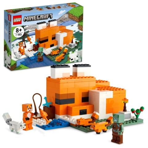 LEGO® Minecraft® Tilki Kulübesi 21178 – Macera Oyunlarını Seven Çocuklar İçin Oyuncak Ev İçeren Yaratıcı Oyuncak Yapım Seti