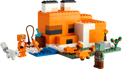 LEGO® Minecraft® Tilki Kulübesi 21178 – Macera Oyunlarını Seven Çocuklar İçin Oyuncak Ev İçeren Yaratıcı Oyuncak Yapım Seti