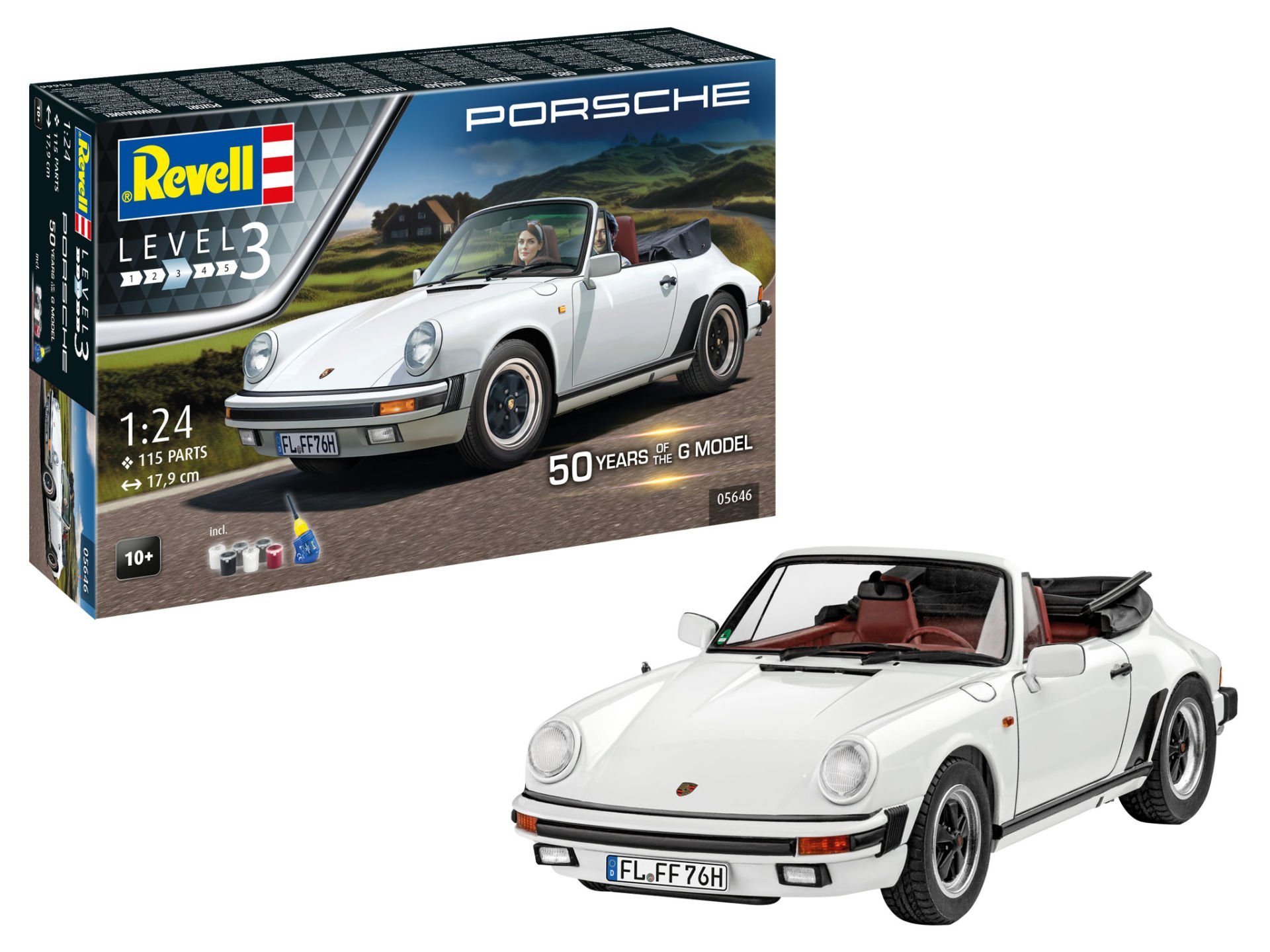 Revell Gift Set Porsche 911 G-Model Cabrio 50th Anniv.