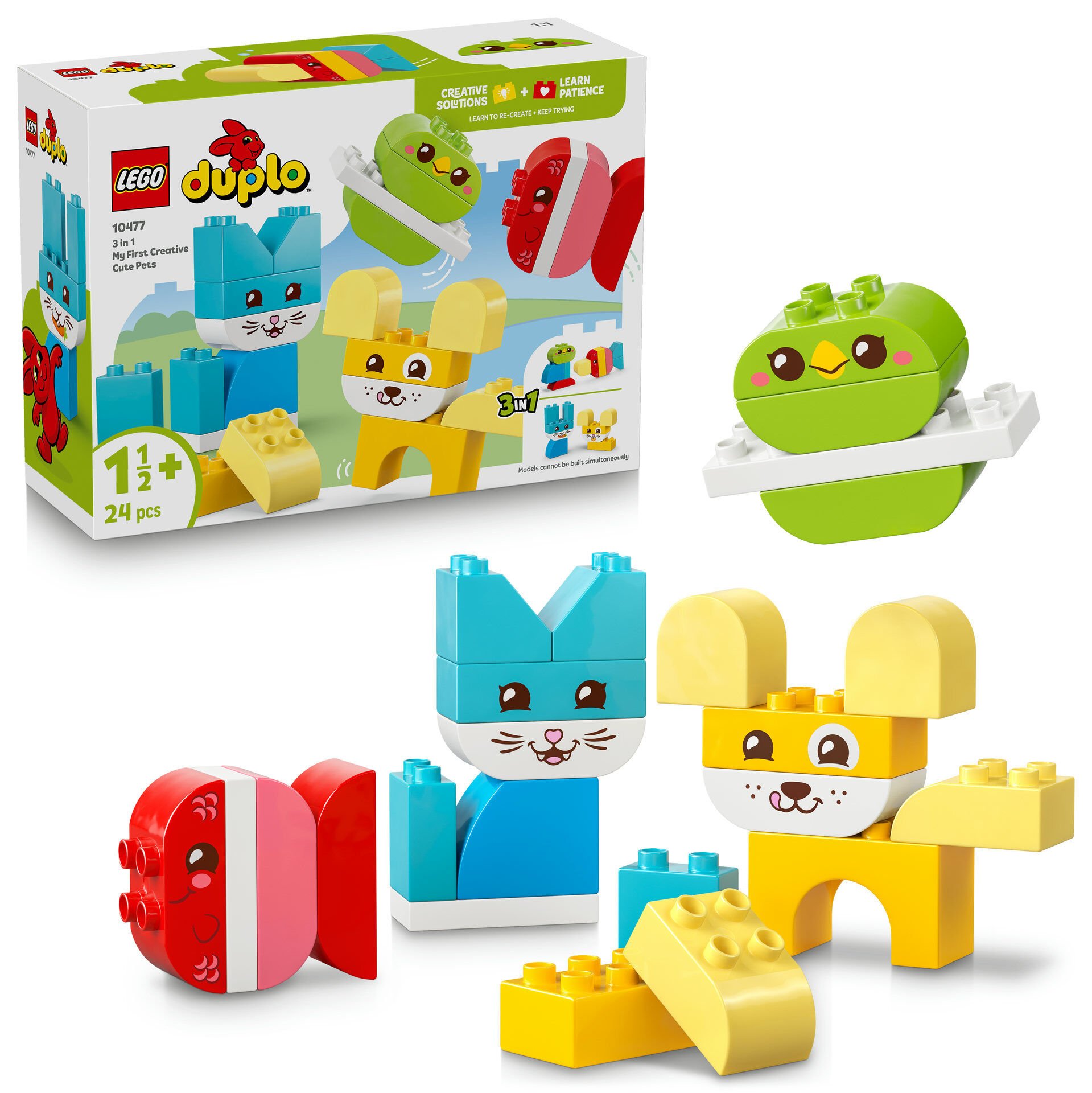 LEGO® DUPLO® İlk 3'ü 1 Arada Yaratıcı Sevimli Hayvanlar 10477