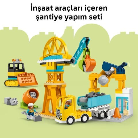 LEGO DUPLO Kasabası 3'ü 1 Arada İnşaat Sahası ve Araçları 10476