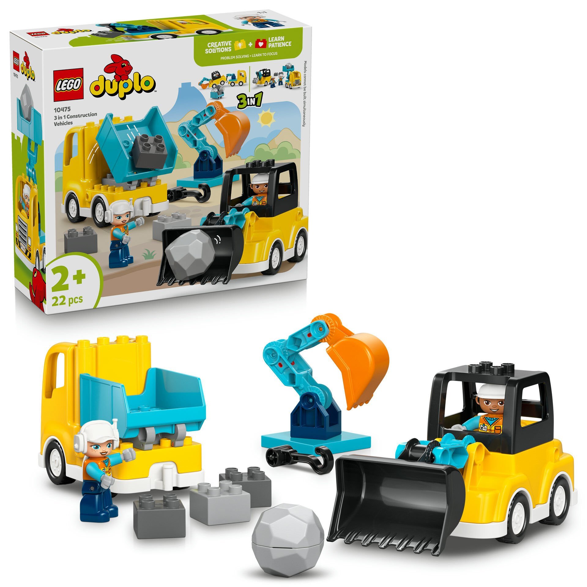 LEGO® DUPLO® Kasabası 3'ü 1 Arada İnşaat Araçları 10475