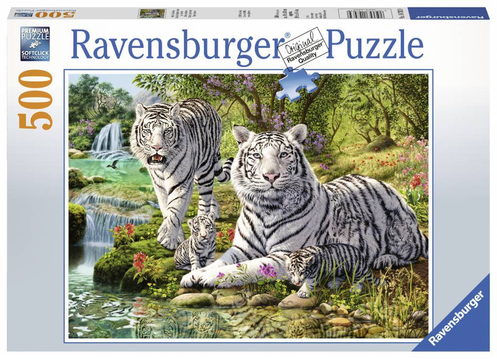 500p Puz White Tiger Family