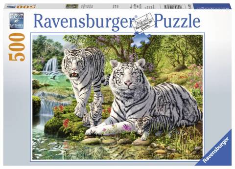 500p Puz White Tiger Family