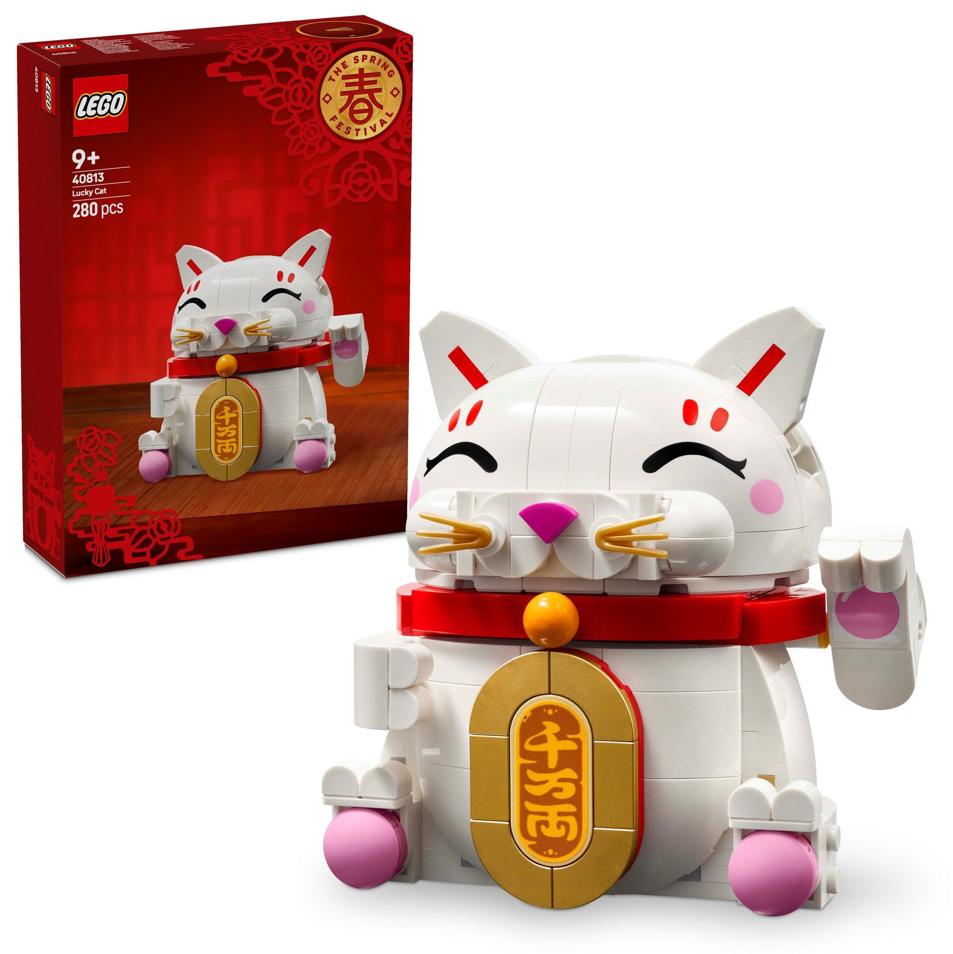 LEGO Şanslı Kedi Uğurlu Dekoratif Model Yapım Seti 40813