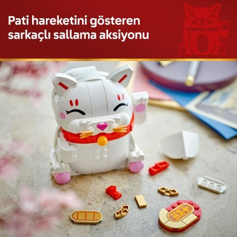 LEGO Şanslı Kedi Uğurlu Dekoratif Model Yapım Seti 40813
