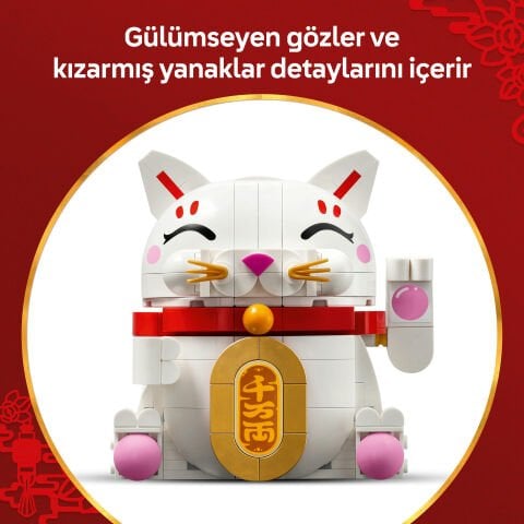 LEGO Şanslı Kedi Uğurlu Dekoratif Model Yapım Seti 40813