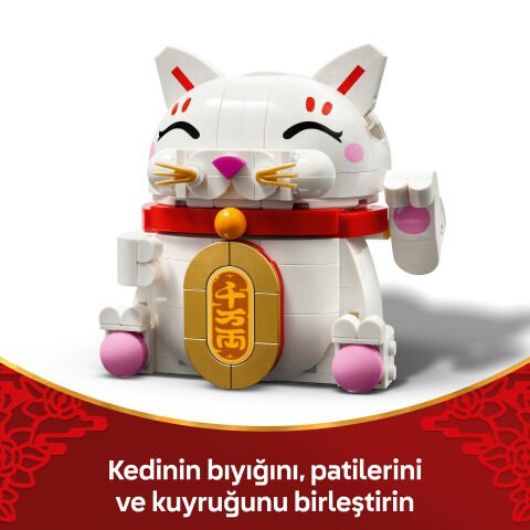LEGO Şanslı Kedi Uğurlu Dekoratif Model Yapım Seti 40813