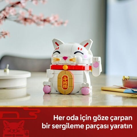 LEGO Şanslı Kedi Uğurlu Dekoratif Model Yapım Seti 40813