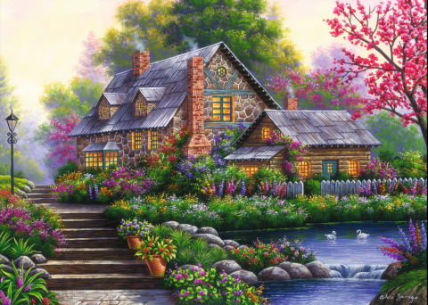 Ravensburger 1000 Parçalı Puzzle Romantic Cottage