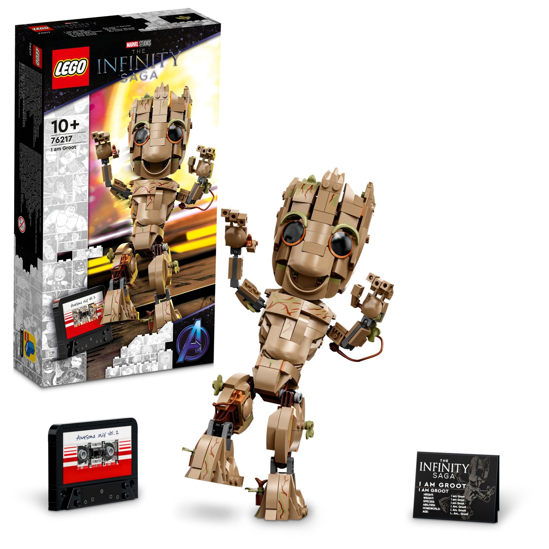 LEGO® Marvel Ben Groot 76217 - 10 Yaş ve Üzeri Çocuklar için Koleksiyonluk Bebek Groot Yapım ve Sergileme Modeli (476 Parça)